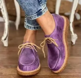 Sohiwoo  Women Men Casual Bullock Thick Soled Ladies Leather Shoes