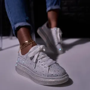 Sparkly Rhinestone Casual Sneakers