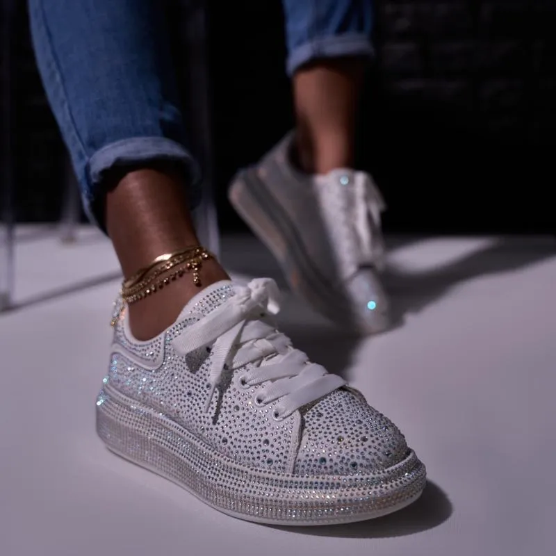 Sparkly Rhinestone Casual Sneakers