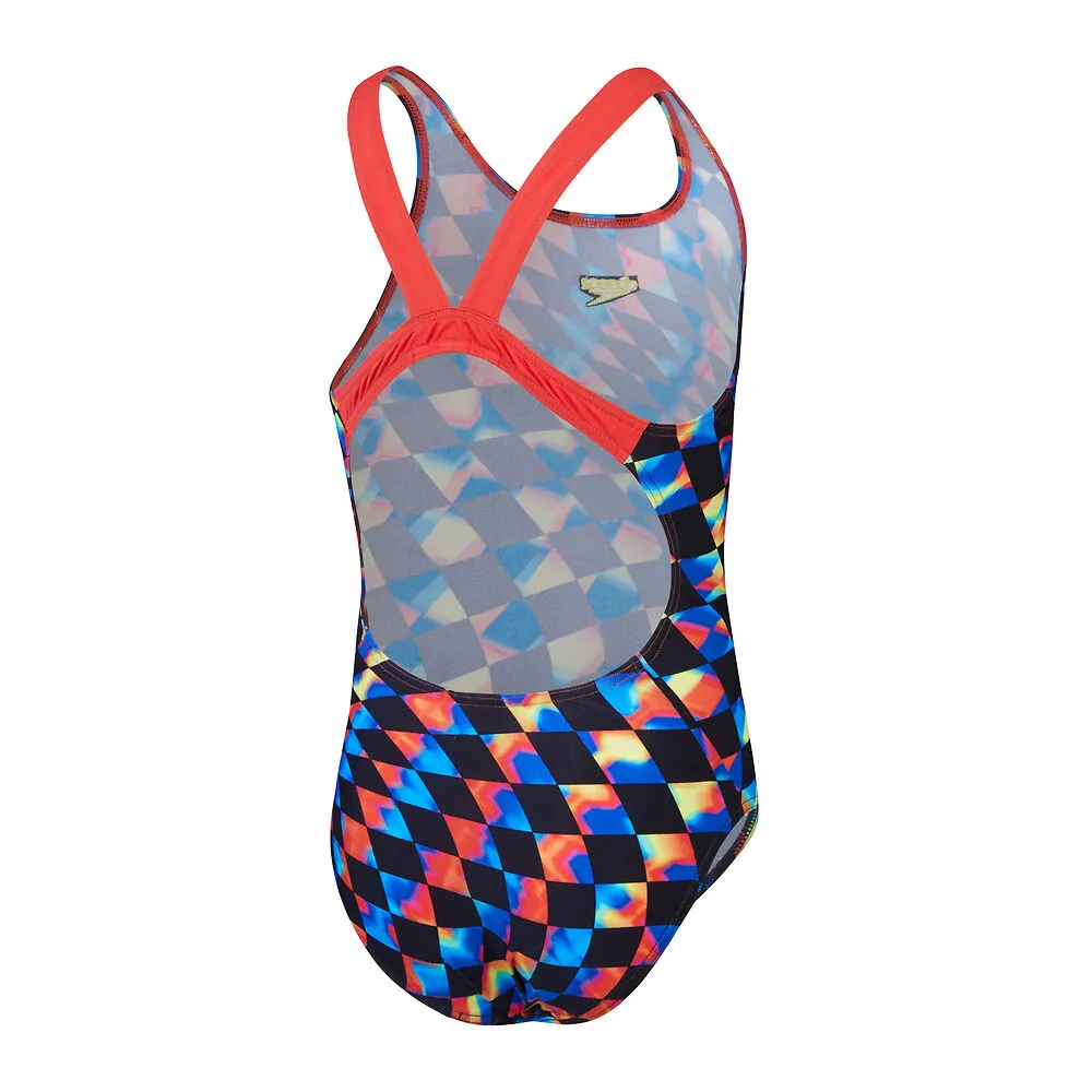 Speedo Girls Leaderback Black/Watermelon/TCobalt/Pink/Lime/Bolt