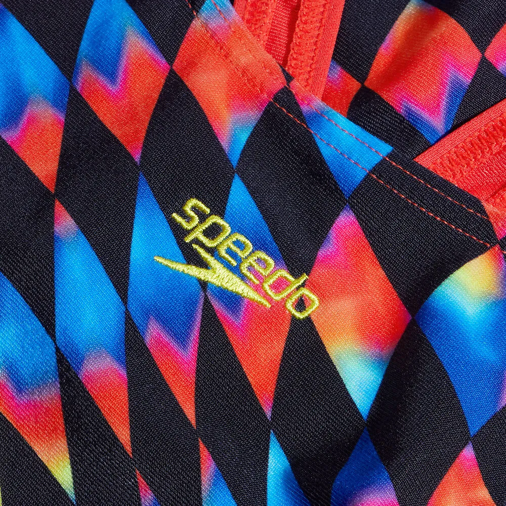Speedo Girls Leaderback Black/Watermelon/TCobalt/Pink/Lime/Bolt