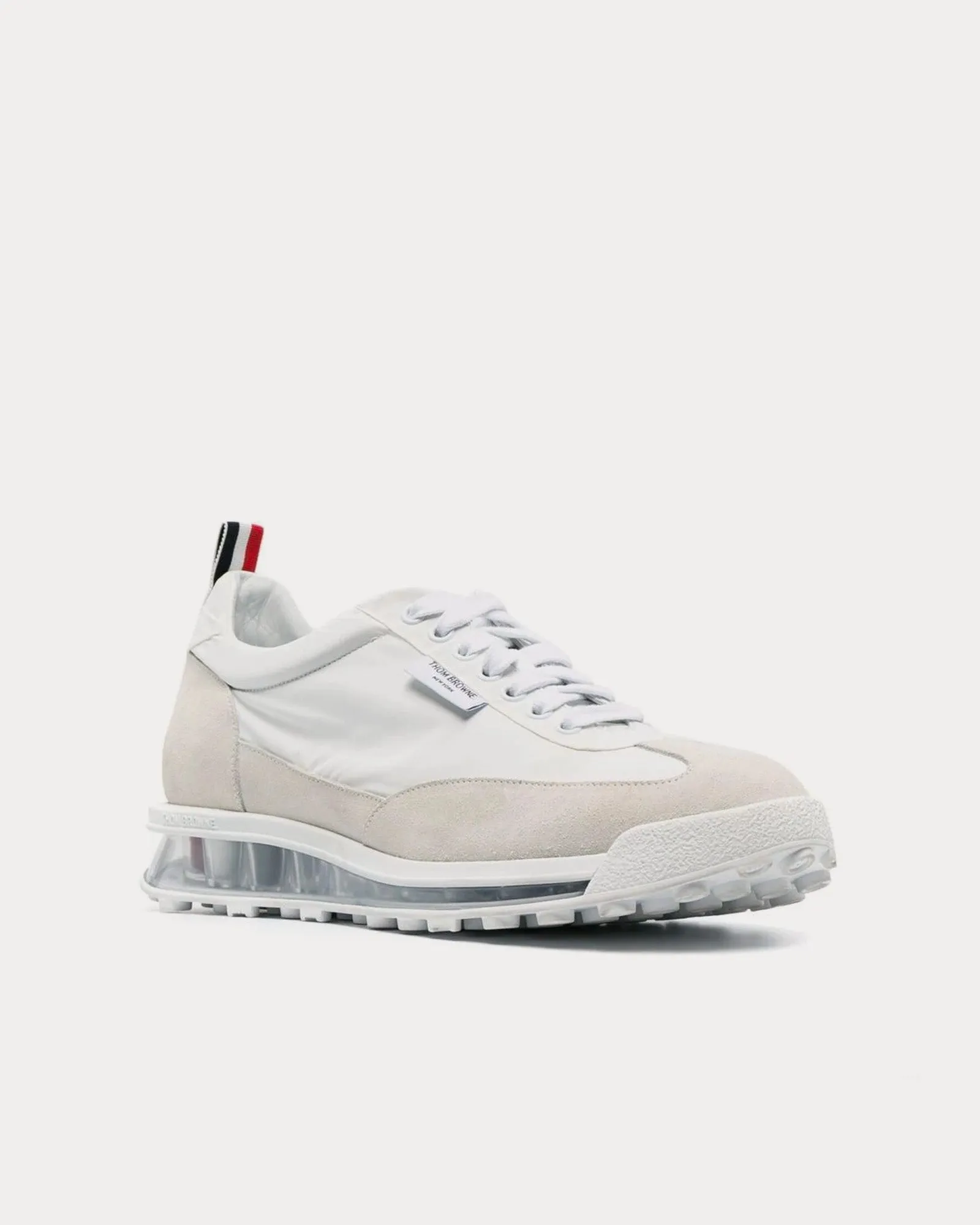 Tech Runner Clear Sole Nylon White Low Top Sneakers