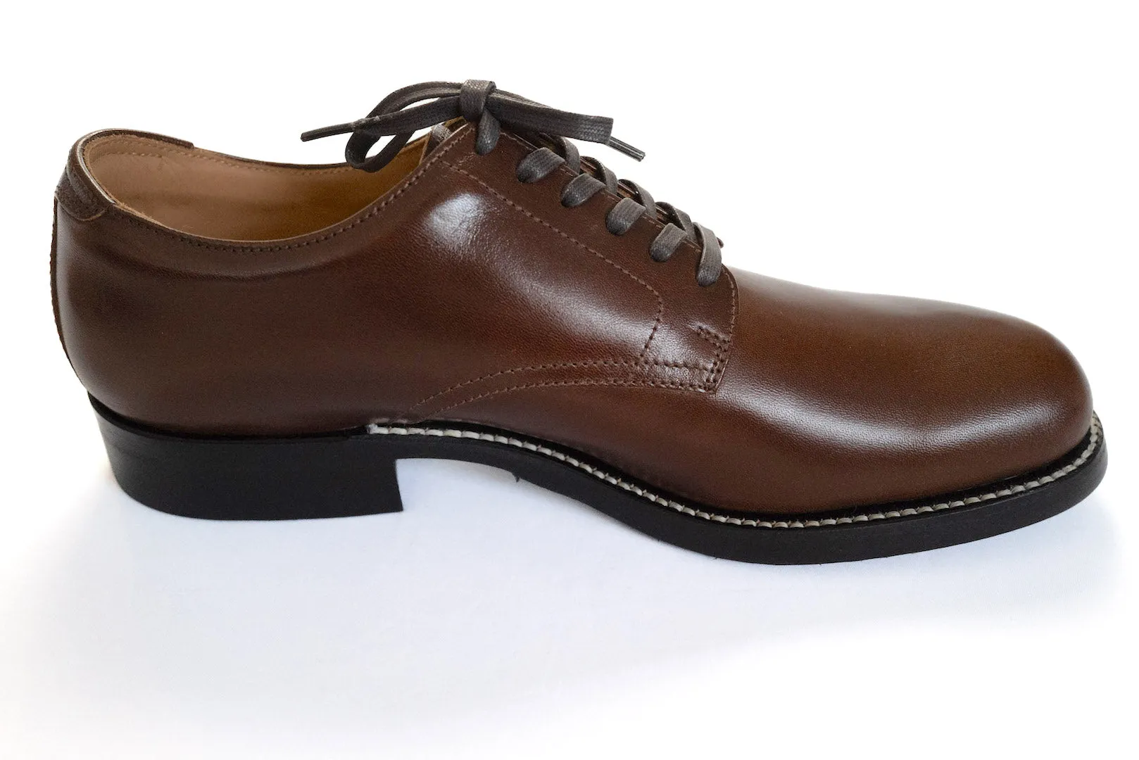 The Flat Head Horsehide Serviceman Shoes (Brown Tea-core)