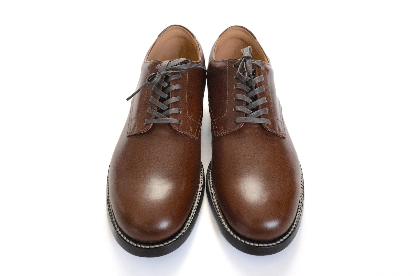 The Flat Head Horsehide Serviceman Shoes (Brown Tea-core)