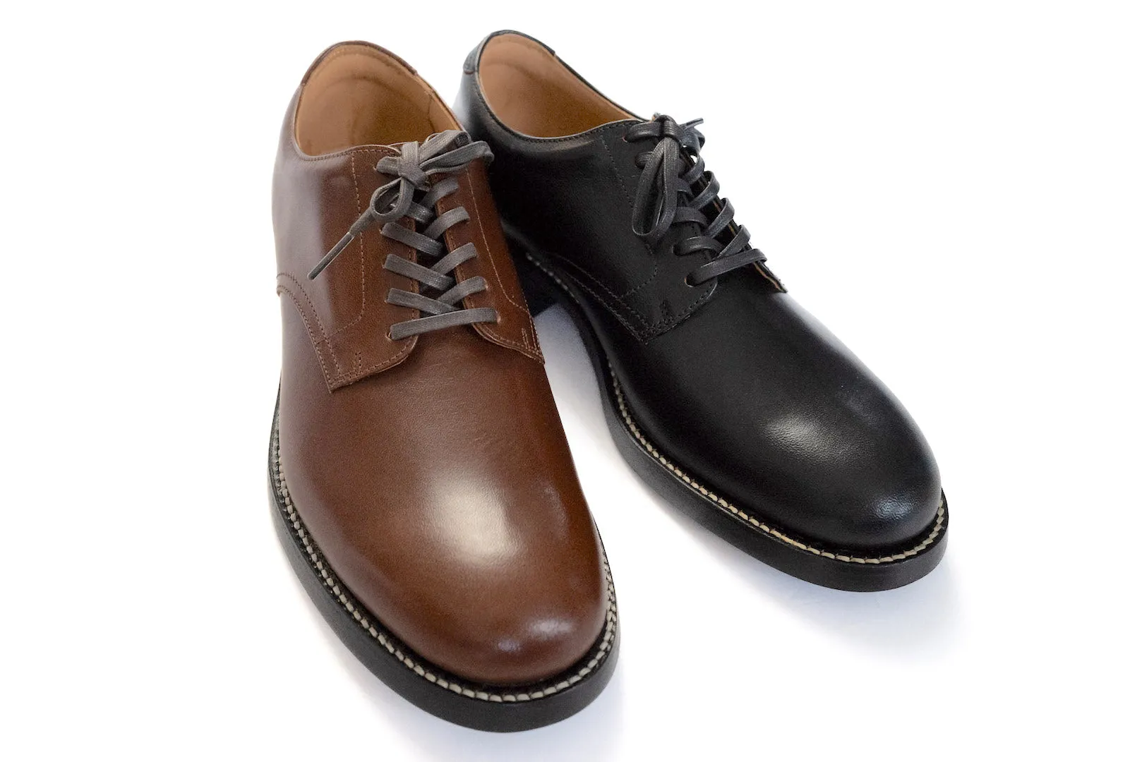 The Flat Head Horsehide Serviceman Shoes (Brown Tea-core)