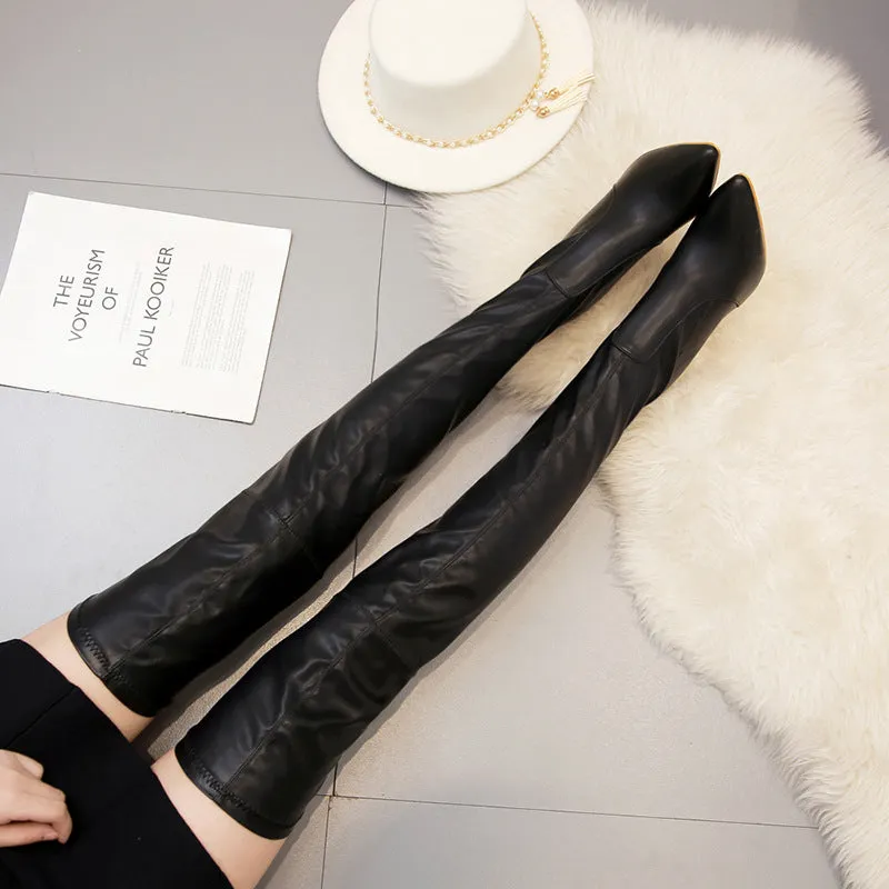 Thin Heel High-Heeled Knee High Women's Boots