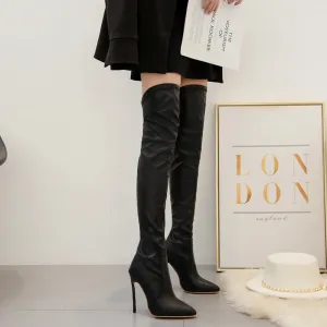 Thin Heel High-Heeled Knee High Women's Boots