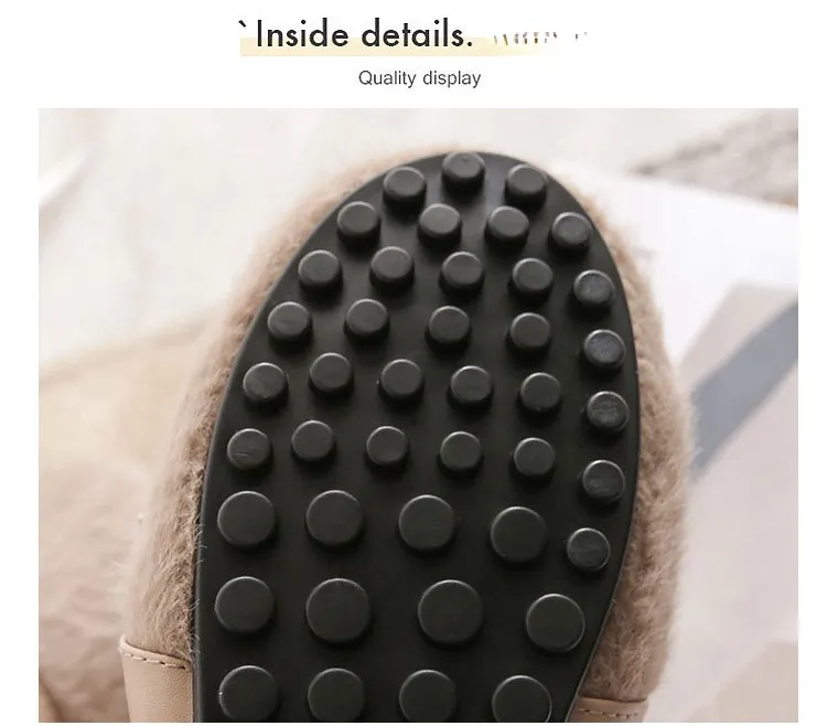 vanccy Furry Flats Loafers Fu63