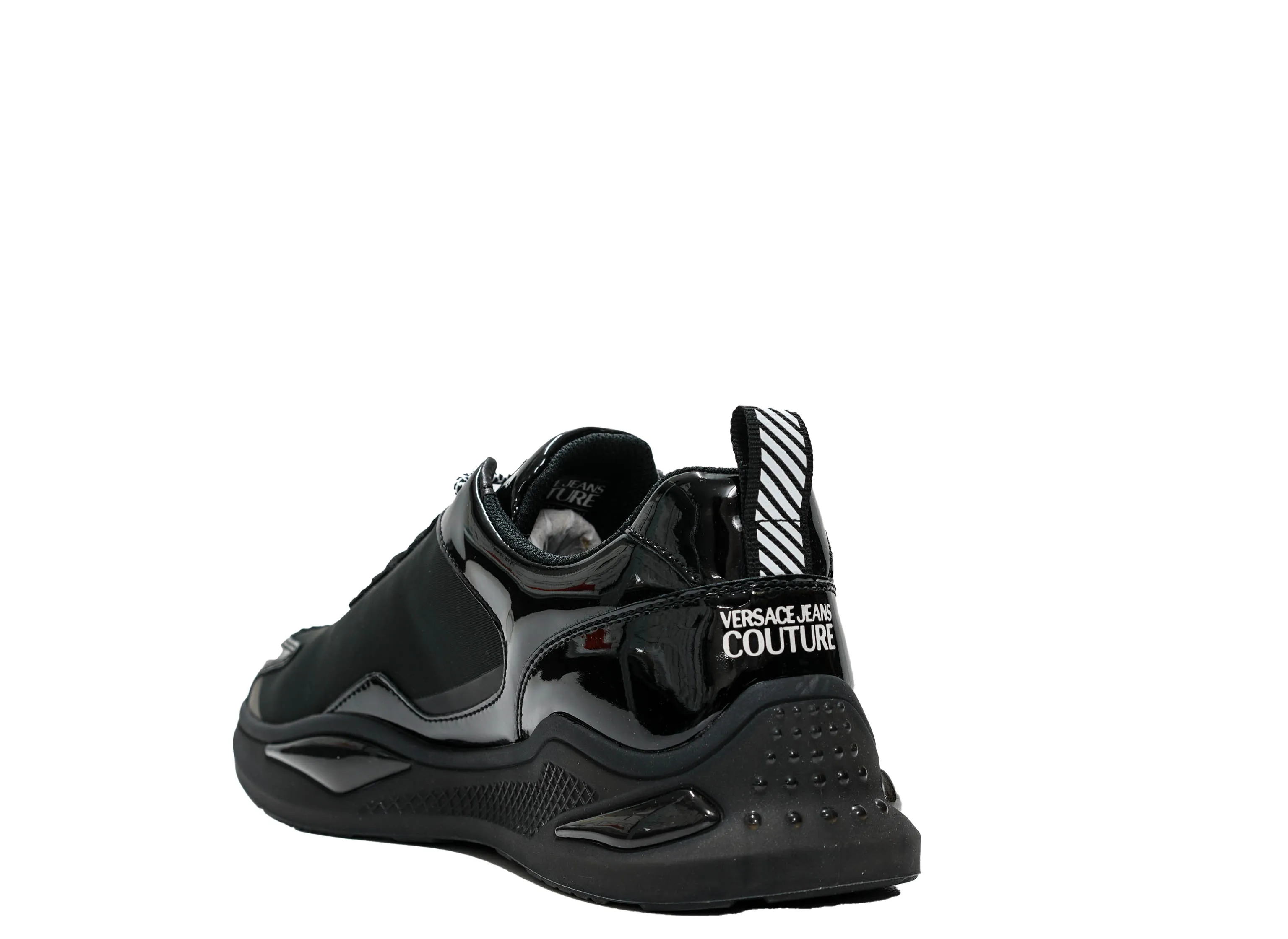 Versace Jeans Men's Black Patent Sneaker 74YA3SS1 30% OFF