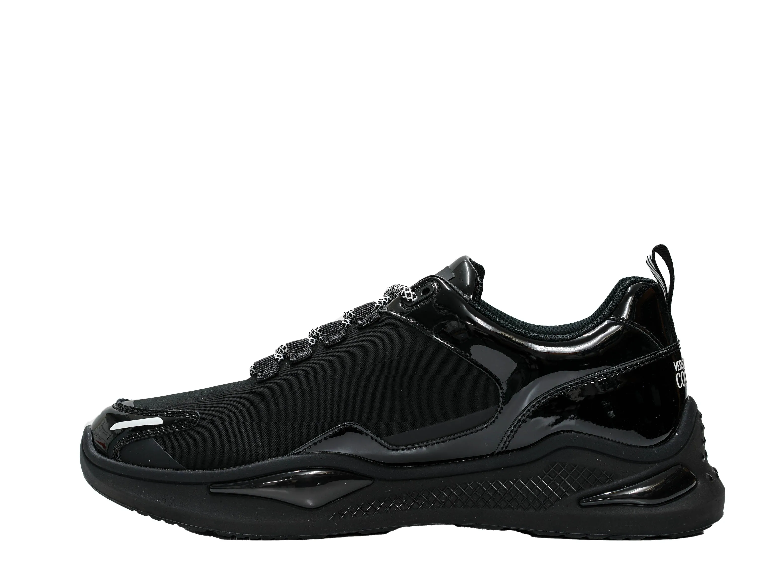 Versace Jeans Men's Black Patent Sneaker 74YA3SS1 30% OFF