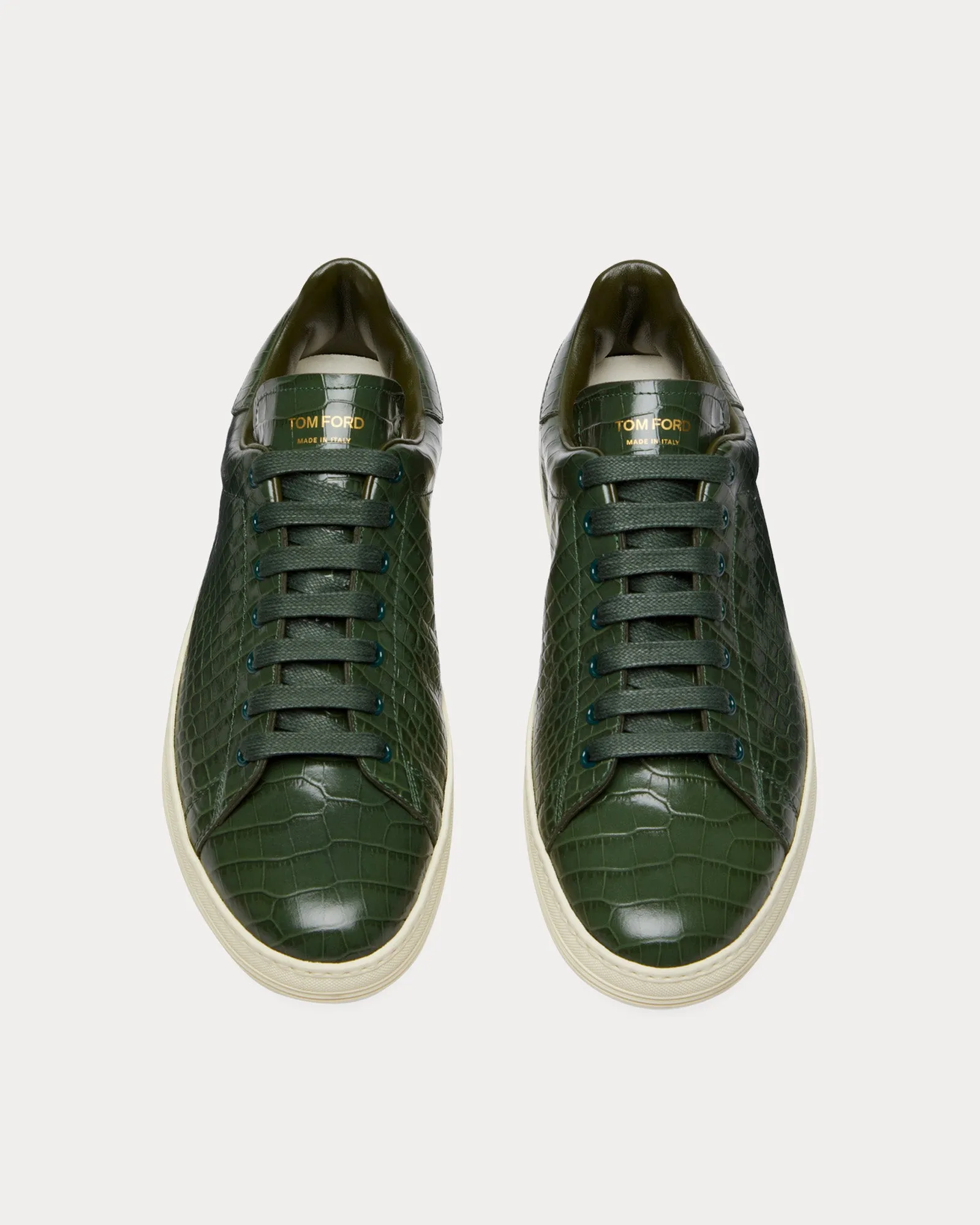 Warwick Printed Croc Rifle Green / Cream Low Top Sneakers