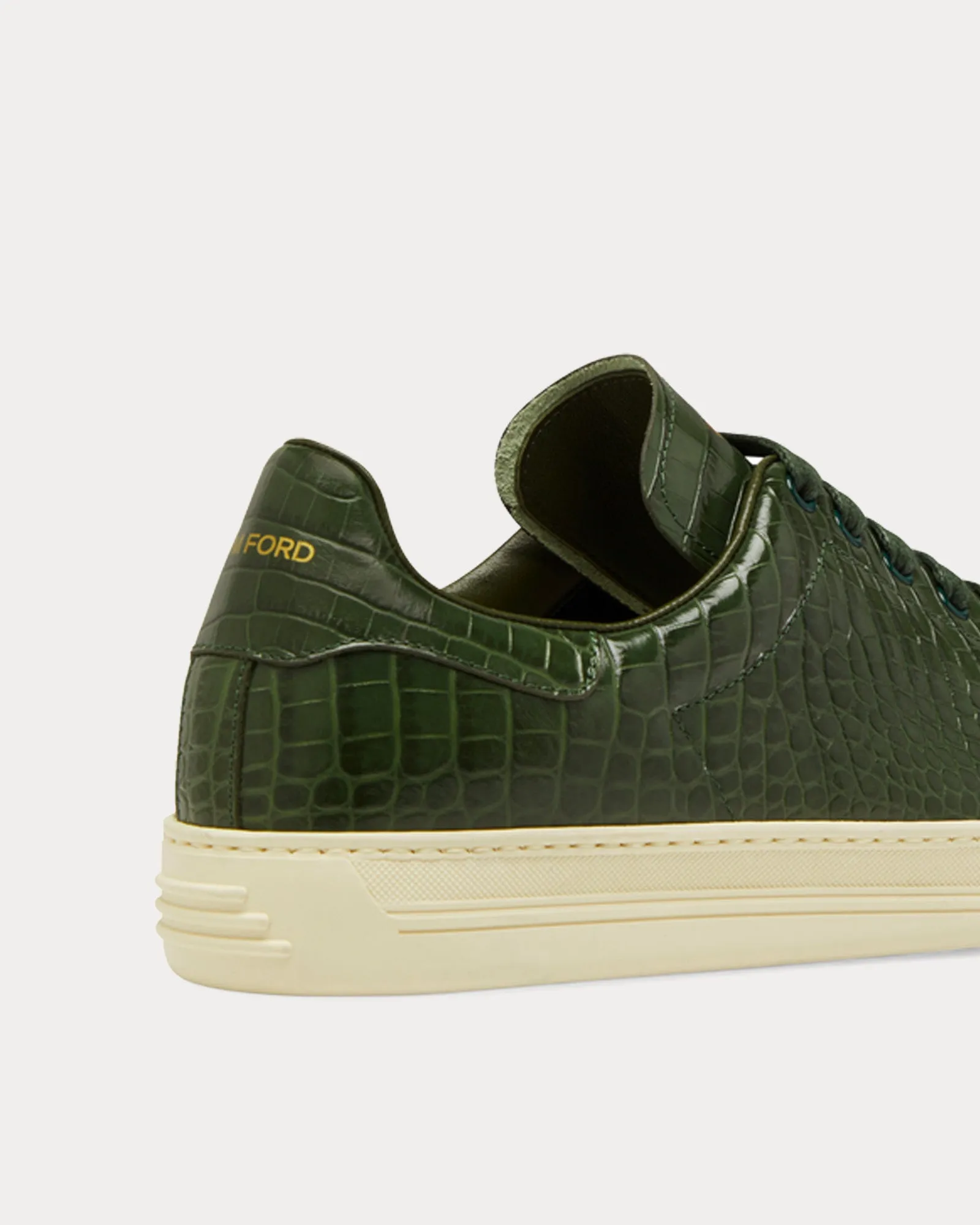 Warwick Printed Croc Rifle Green / Cream Low Top Sneakers