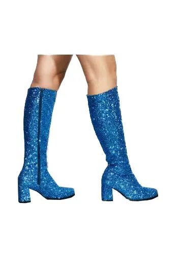 Women's Go Go 1960s & 1970s Retro Glitter Heels Boots