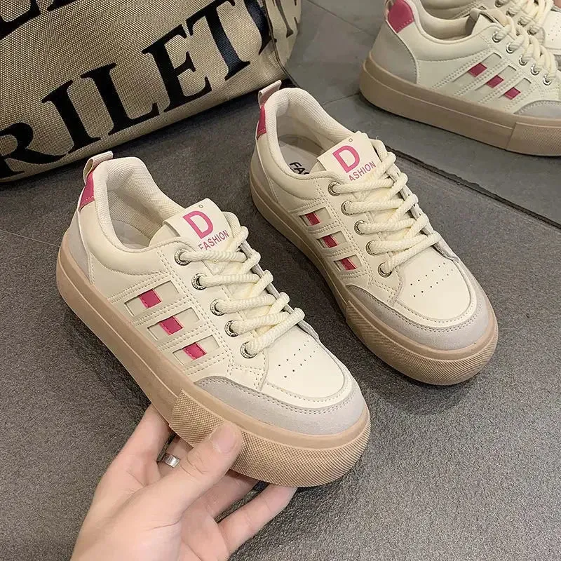 Women's Soft-Soled Casual Sneakers Thin Breathable Mesh Lined Slip-On Shoes For Autumn Versatile With Skirts Trendy Style