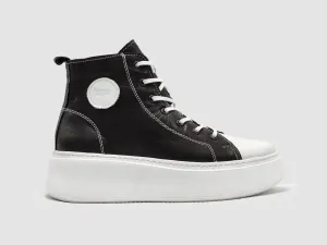 Women's Tall Insulated Zip-Up Leather Sneakers - Black