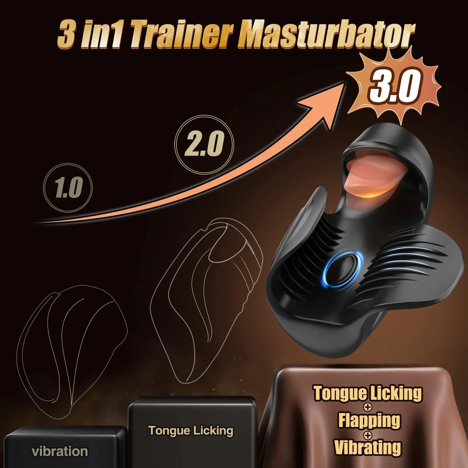 XG18 Glans Trainer 10 Licking Tapping Vibrating Penis Massager